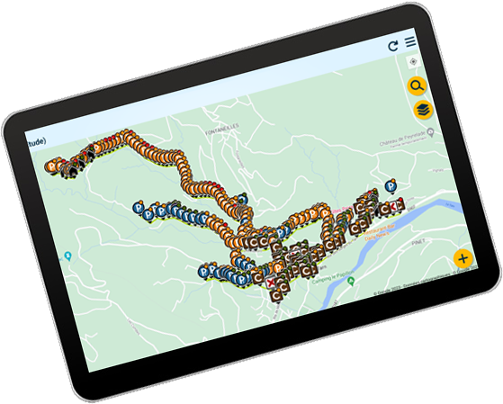 Relevé de support ftth sur tablette