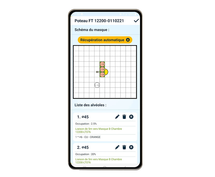 application tablette reseau fibre optique